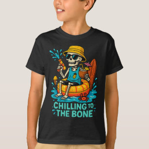 T-shirt Halloween Chilling Été À L'Os Skeleton Flo