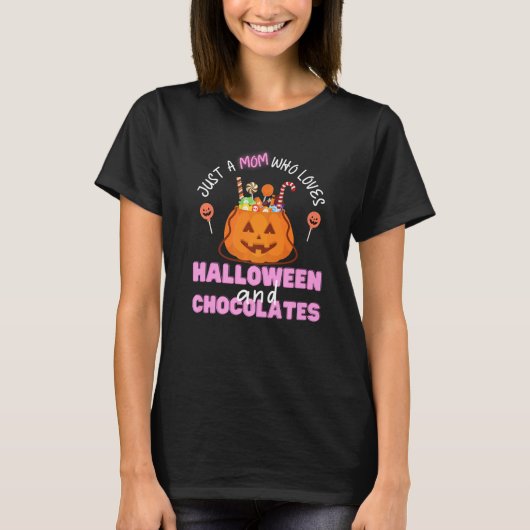 T-shirt Halloween Chocolates Juste Une Mère Qui Aime Hallo (Devant)