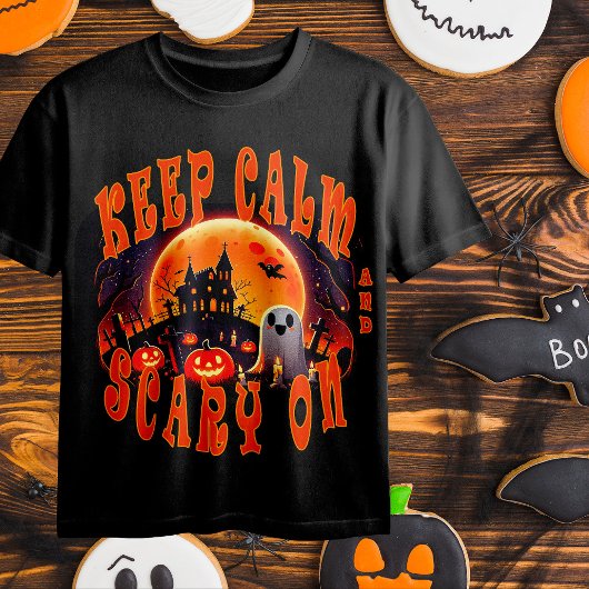 T-shirt Halloween cimetière mignon Fantôme et Jack-O Lante