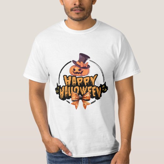 T-shirt Halloween citrouille (Devant)