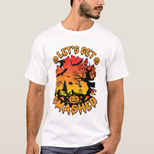 T-shirt Halloween Citrouille Arbre Chauve-Souris Effrayant