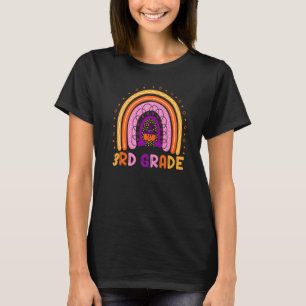 T-shirt Halloween Citrouille arc-en-ciel de 3e année pour