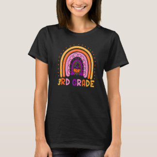 T-shirt Halloween Citrouille arc-en-ciel de 3e année pour