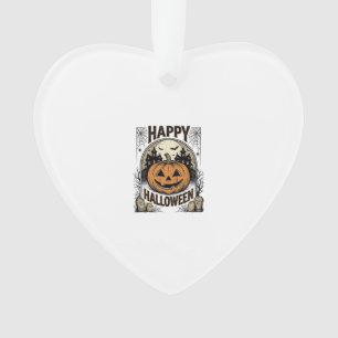 T-shirt Halloween Citrouille Cimetière Vintage Art