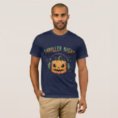 T-shirt Halloween Citrouille de nuit Thriller (Devant entier)