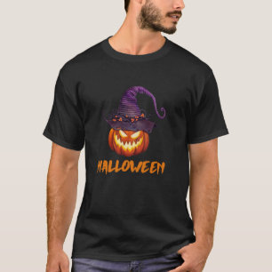 T-shirt Halloween Citrouille de peur Drôle Citrouille Tête