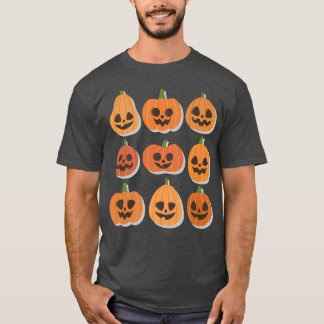 T-shirt Halloween Citrouille effrayant face saison Éffraya