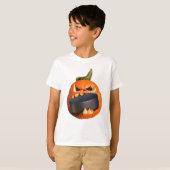 T-shirt Halloween Citrouille effrayant manger Canard (Devant entier)
