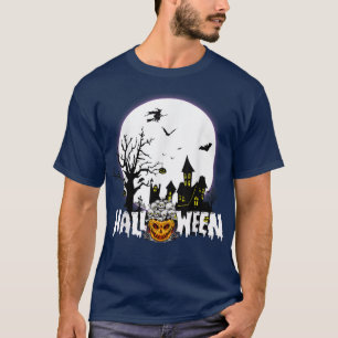 T-shirt Halloween Citrouille effrayant nuit sur une Haunte