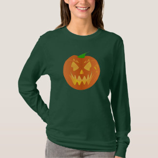 T-shirt Halloween Citrouille En Vert Armée