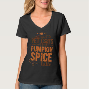 T-shirt Halloween Citrouille épice latte chat