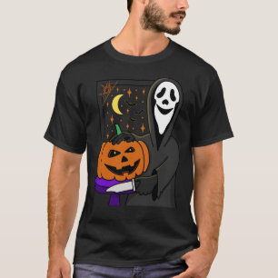 T-shirt Halloween Citrouille et visage crier