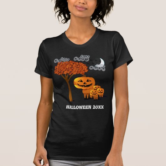 T-shirt HALLOWEEN CITROUILLE HEADS (Devant)