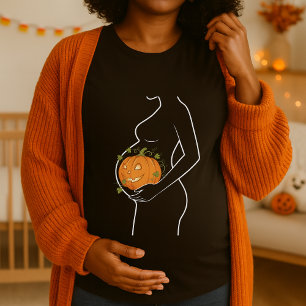 T-shirt Halloween Citrouille intérieur ventre Enceinte