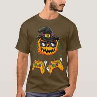 T-shirt Halloween Citrouille Jack-o'-lantern Gamer Garçons