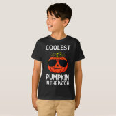 T-shirt Halloween Citrouille Le Plus Coolest Dans Le Patch (Devant entier)