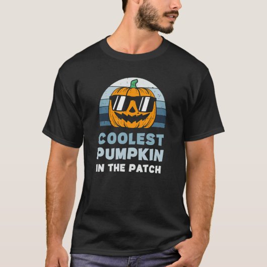 T-shirt Halloween Citrouille le plus froid dans le Patch R (Devant)