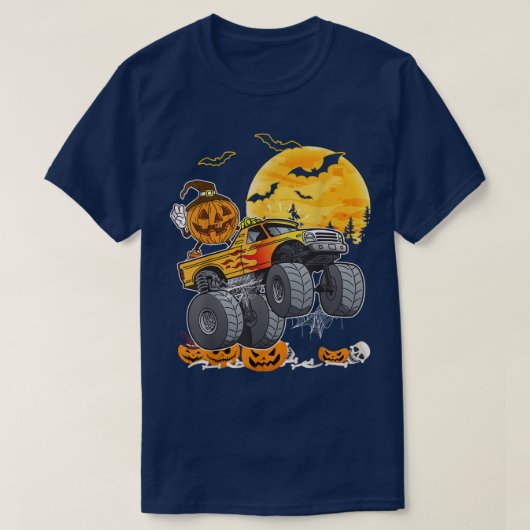 T-shirt Halloween Citrouille Monster Truck Funny Halloween (Design devant)