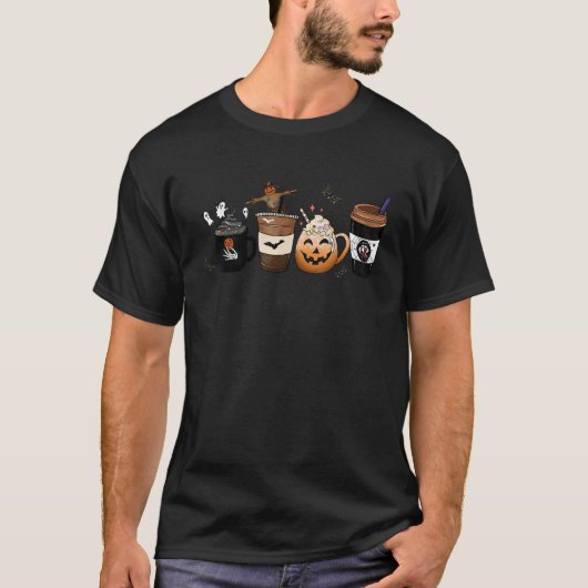 T-shirt Halloween Citrouille Spice Coffee Latte Automne S (Devant)