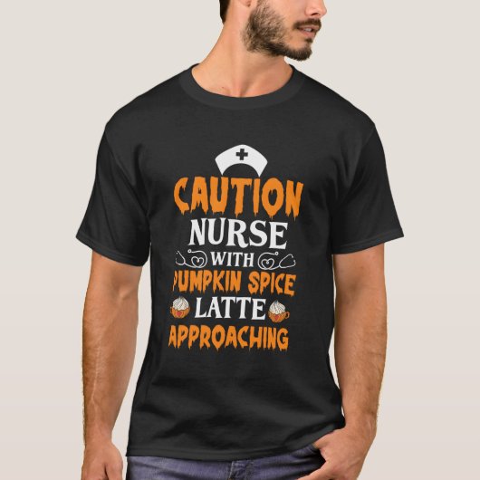 T-shirt Halloween Citrouille Spice Latte Nurse Café (Devant)