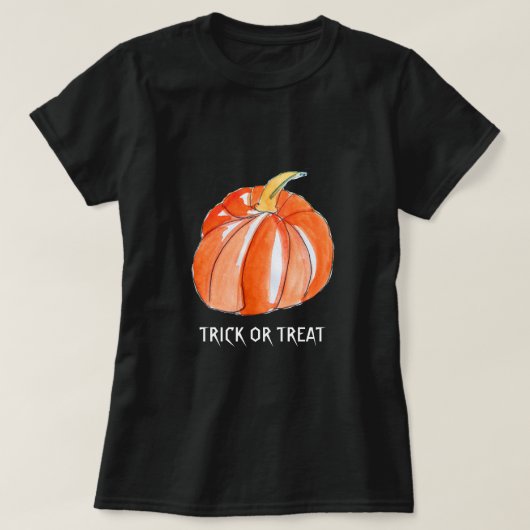 T-shirt Halloween citrouille tour ou traiter (Design devant)