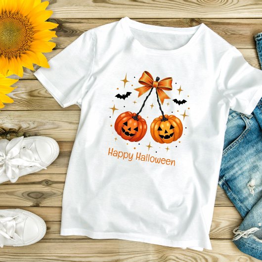 T-shirt Halloween Citrouilles Coquette esthétique Orange B