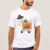 T-SHIRT HALLOWEEN CODE ORANGE GHOST PUSHING SHOPPPING PANI (Devant)