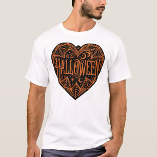 T-shirt Halloween Cœur, Cœur Noir en forme, Vacances