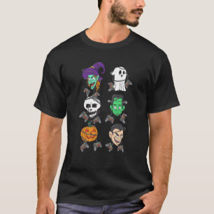 T-shirt Halloween Contrôleur de jeu Femmes Joueuses Hallow