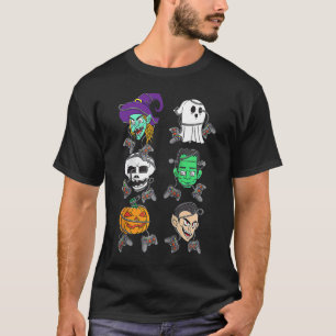 T-shirt Halloween Contrôleur de jeu Femmes Joueuses Hallow