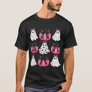 T-shirt Halloween Coquette Bow Citrouille Ghost Boo Éffray