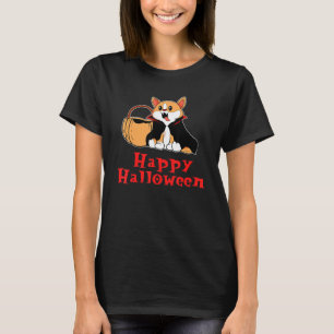 T-shirt Halloween Corgi Chien Vampire Dracula Pour Chien