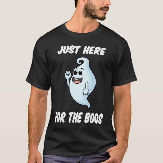 T-shirt Halloween Costume Ghost Here for the Boos (Devant)