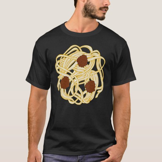 T-shirt Halloween Costume nourriture Spaghetti boules de v (Devant)