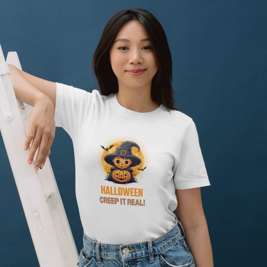 T-shirt Halloween Creep It Real Citrouille & Witch Womens