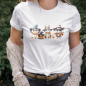 T-shirt Halloween Cute Cats Ghost Citrouille Éffrayant Aut