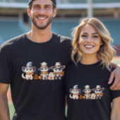 T-shirt Halloween Cute Cats Ghost Citrouille Éffrayant Aut