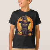 T-shirt Halloween Cute Chat Noir (Devant)