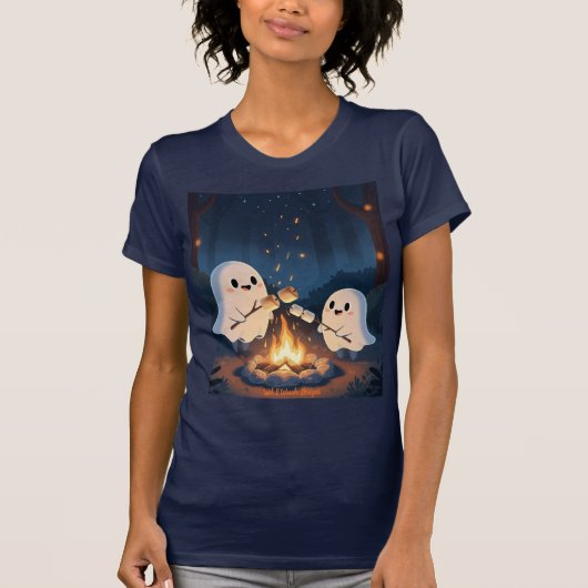 T-shirt Halloween Cute Ghosts grillé marshmallows (Devant)
