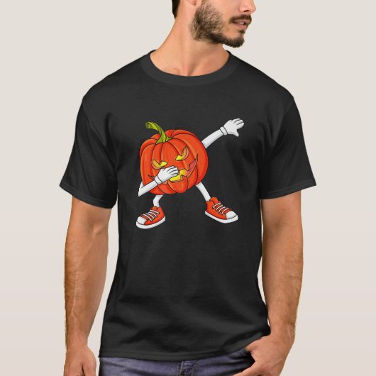 T-shirt Halloween Dabbing Jack-o'-lantern Funny Boys Girls (Devant)