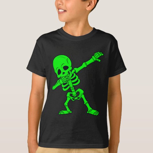 T-shirt Halloween Dabbing Skeleton Boys Girls Dab 1 (Devant)
