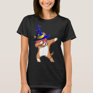 T-shirt Halloween Dabbing Wizard Pitbull Puppy Chien sorci