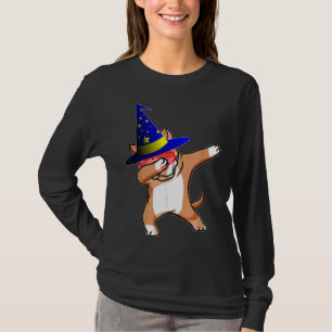 T-shirt Halloween Dabbing Wizard Pitbull Puppy Chien sorci
