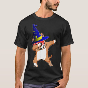 T-shirt Halloween Dabbing Wizard Pitbull Puppy Chien sorci