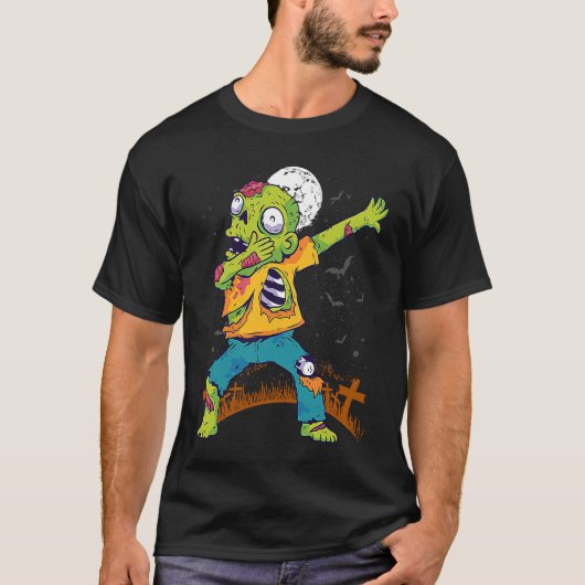 T-shirt Halloween Dabbing Zombie Dab In Graveyard  Fun Und (Devant)