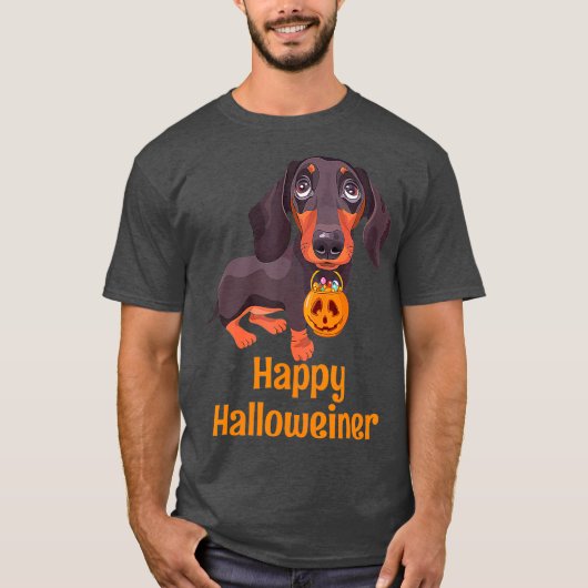 T-shirt Halloween Dachshund costume pour hommes femmes heu (Devant)
