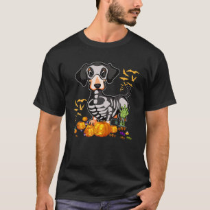 T-shirt Halloween Dachshund Skeleton Amoureux des chiens