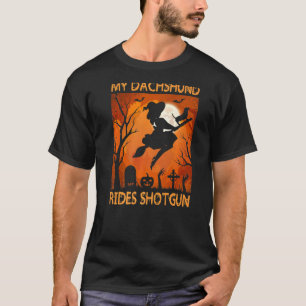 T-shirt Halloween Dachshund Witch Chien Maman Ou Papa Dach