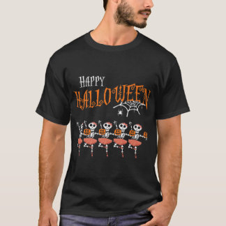 T-shirt Halloween Dancing Ballet Skeleton Ballerina Costum