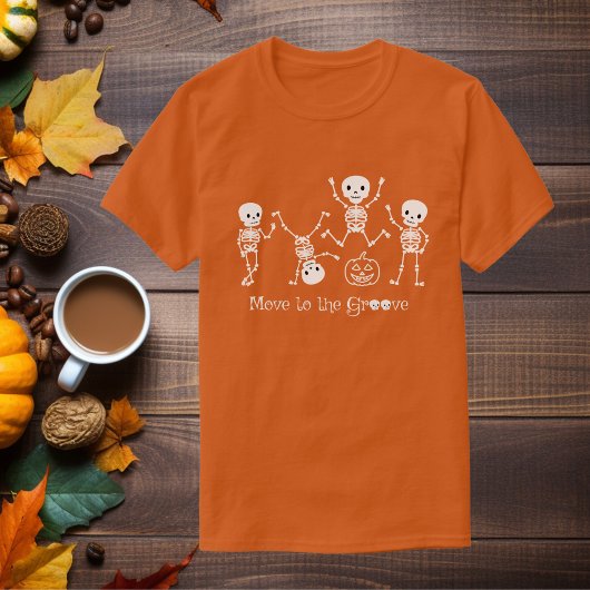 T-shirt Halloween Dancing Skeleton Se Déplace À Groove